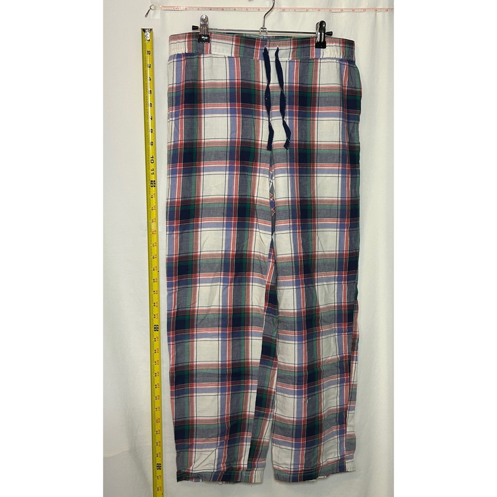 Live Love Dream Plaid Pajama Pants‎ Women's M/M 100% Cotton Blue Red Green White